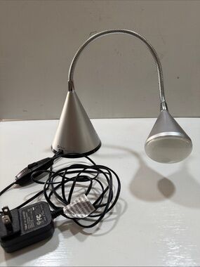 OttLite LED CONE DESK LAMP Light Flexible Metal Goose Neck